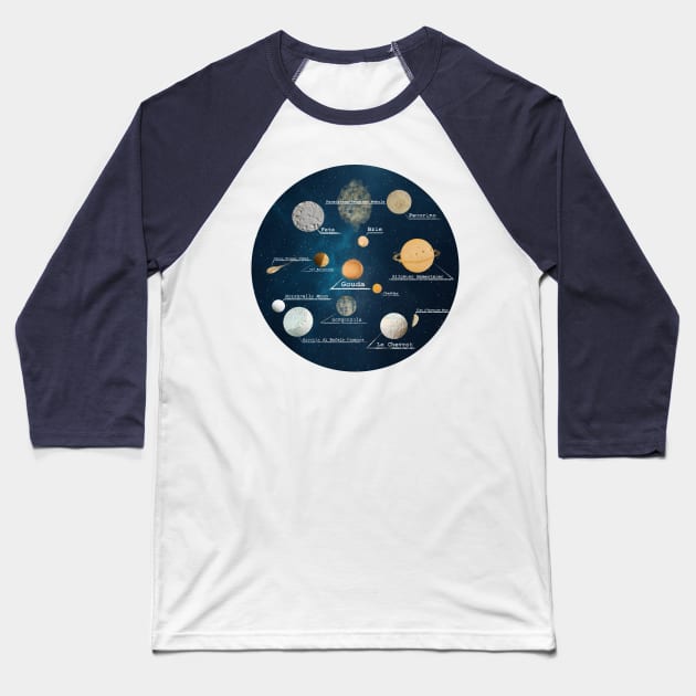 Cheese Galaxy Baseball T-Shirt by TenomonMalke